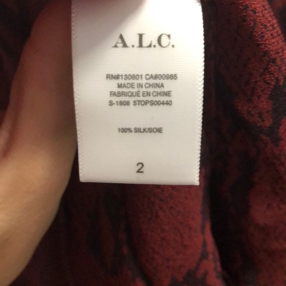 NWT A.L.C. Red snake print top - Picture 6 of 6